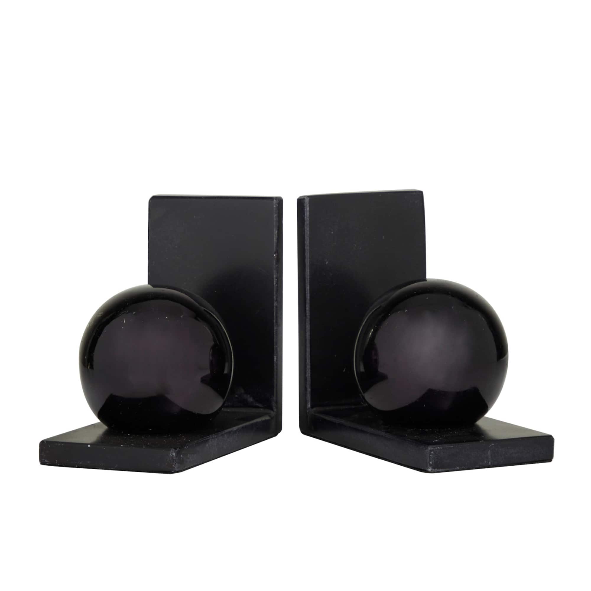 CosmoLiving by Cosmopolitan 6" Metallic Sphere & Marble Bookend Set